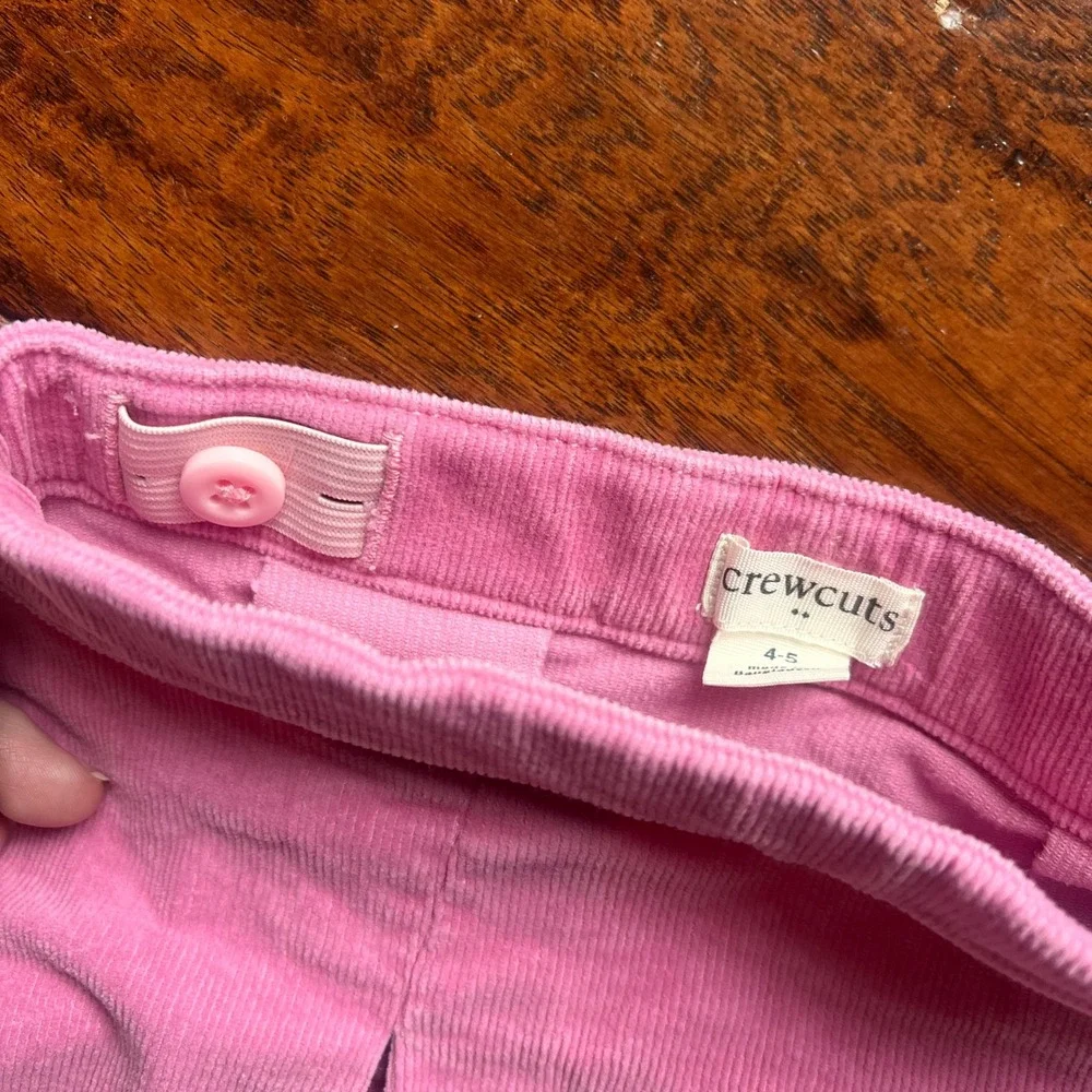 Crewcuts Girls 4-5 Pink Corduroy Skirt Pleated Adjustable Waist Fall Preppy‎